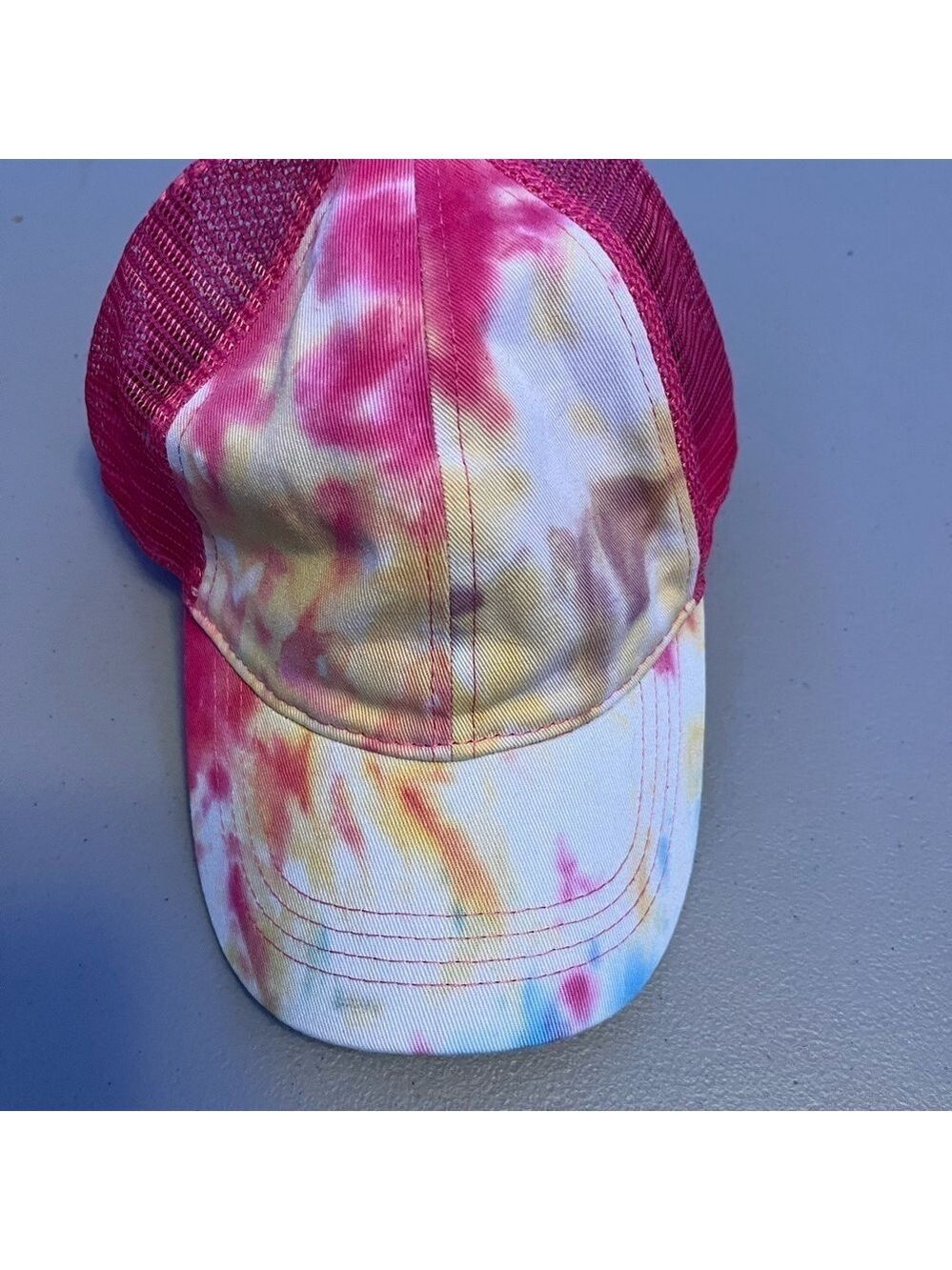 COPY - C.C Tie Dyed Pony Trucker Cap with Mesh Fabric